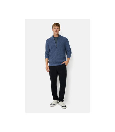 Pull col zippe camel 47indigo
