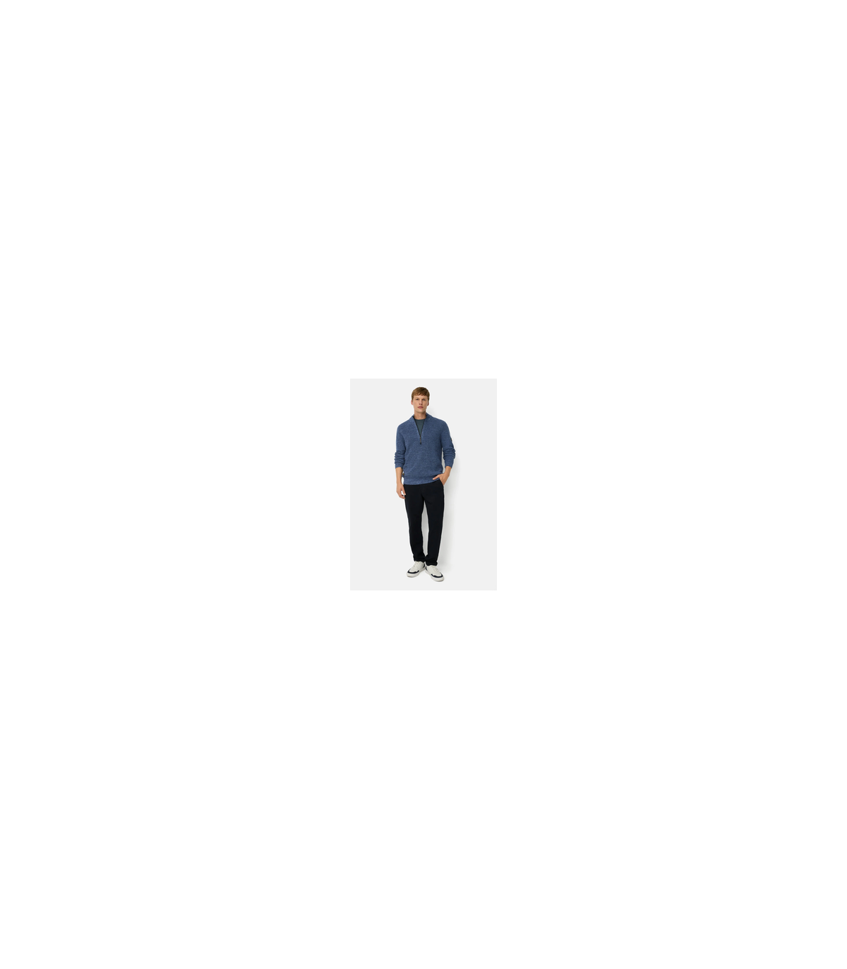 Pull col zippe camel 47indigo