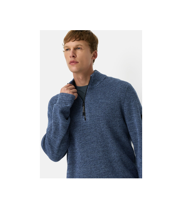 Pull col zippe camel 47indigo