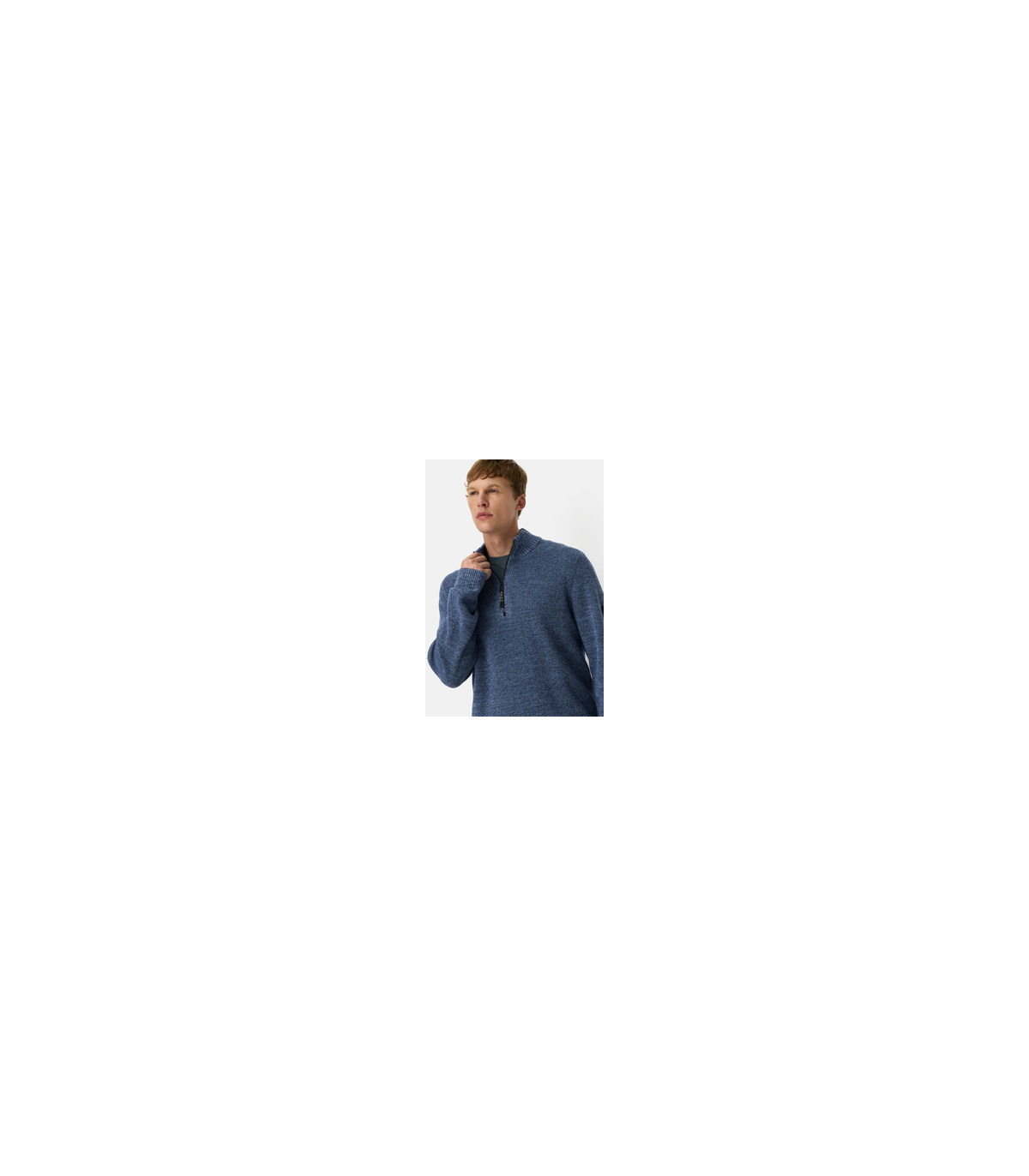 Pull col zippe camel 47indigo