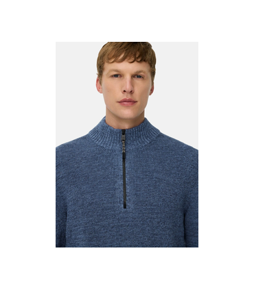 Pull col zippe camel 47indigo