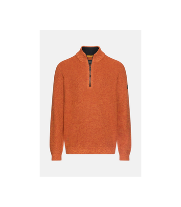 Pull col zippe camel 52orange