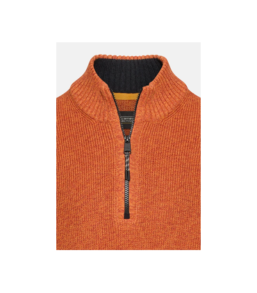 Pull col zippe camel 52orange