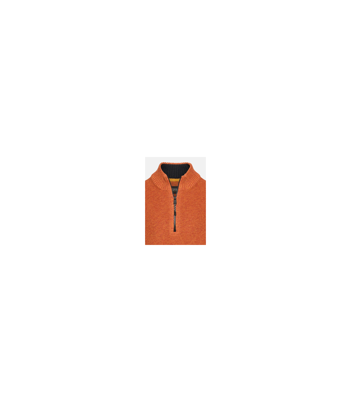Pull col zippe camel 52orange