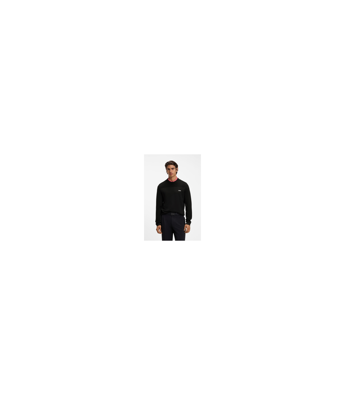 Sweat col rond boss green 001black