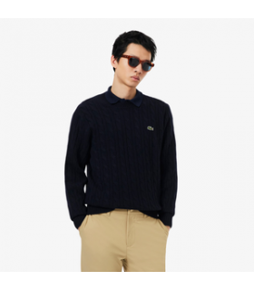 Pull col rond lacoste 166-marine