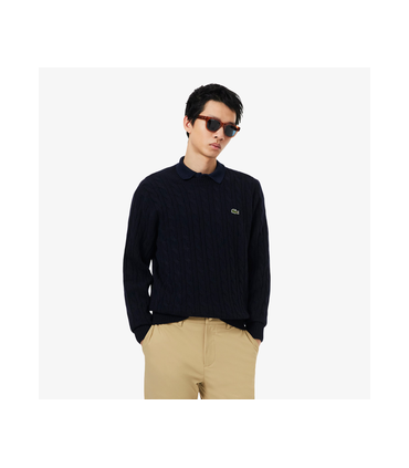 Pull col rond lacoste 166-marine