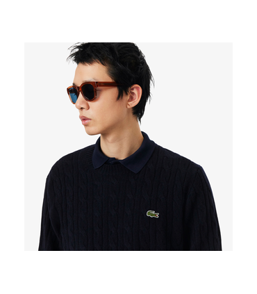Pull col rond lacoste 166-marine