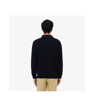 Pull col rond lacoste 166-marine