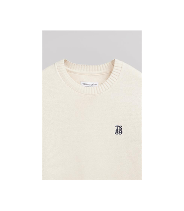 Pull col rond teddy smith 210ecru
