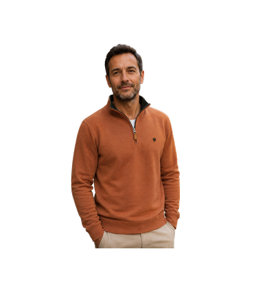 Sweat zippe emblematique tomette