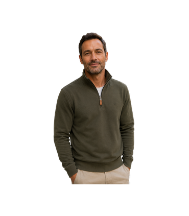 Sweat zippe emblematique vert
