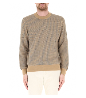 Pull col rond boss black 260mediumbeige