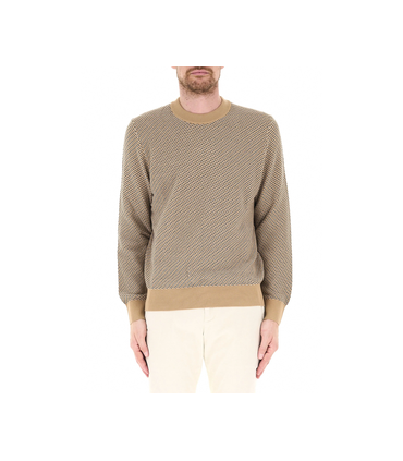 Pull col rond boss black 260mediumbeige