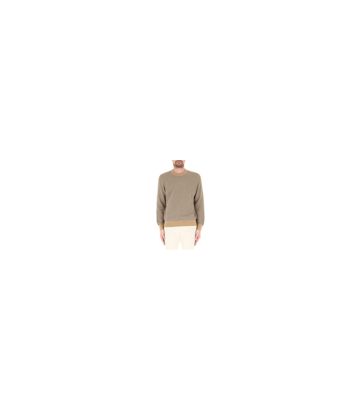 Pull col rond boss black 260mediumbeige