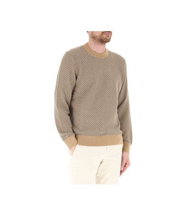 Pull col rond boss black 260mediumbeige