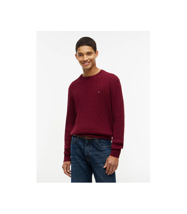 Pull col rond tommy menswear vlpburgundy
