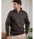 Sweat col zippe mise au green 503amarron