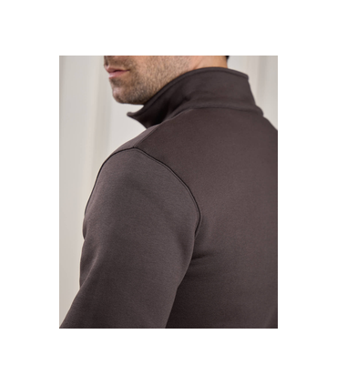 Sweat col zippe mise au green 503amarron