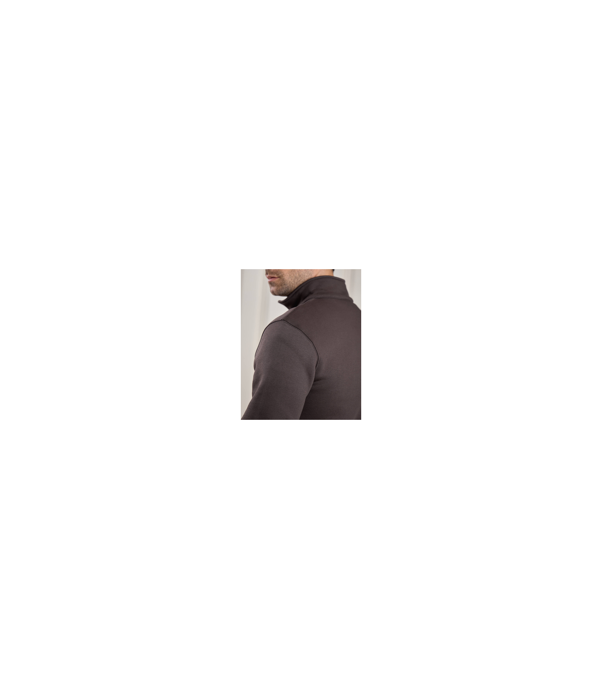 Sweat col zippe mise au green 503amarron
