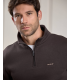Sweat col zippe mise au green 503amarron