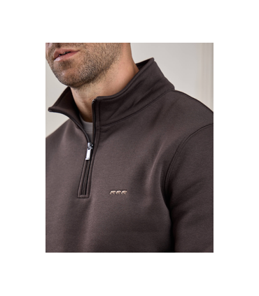 Sweat col zippe mise au green 503amarron
