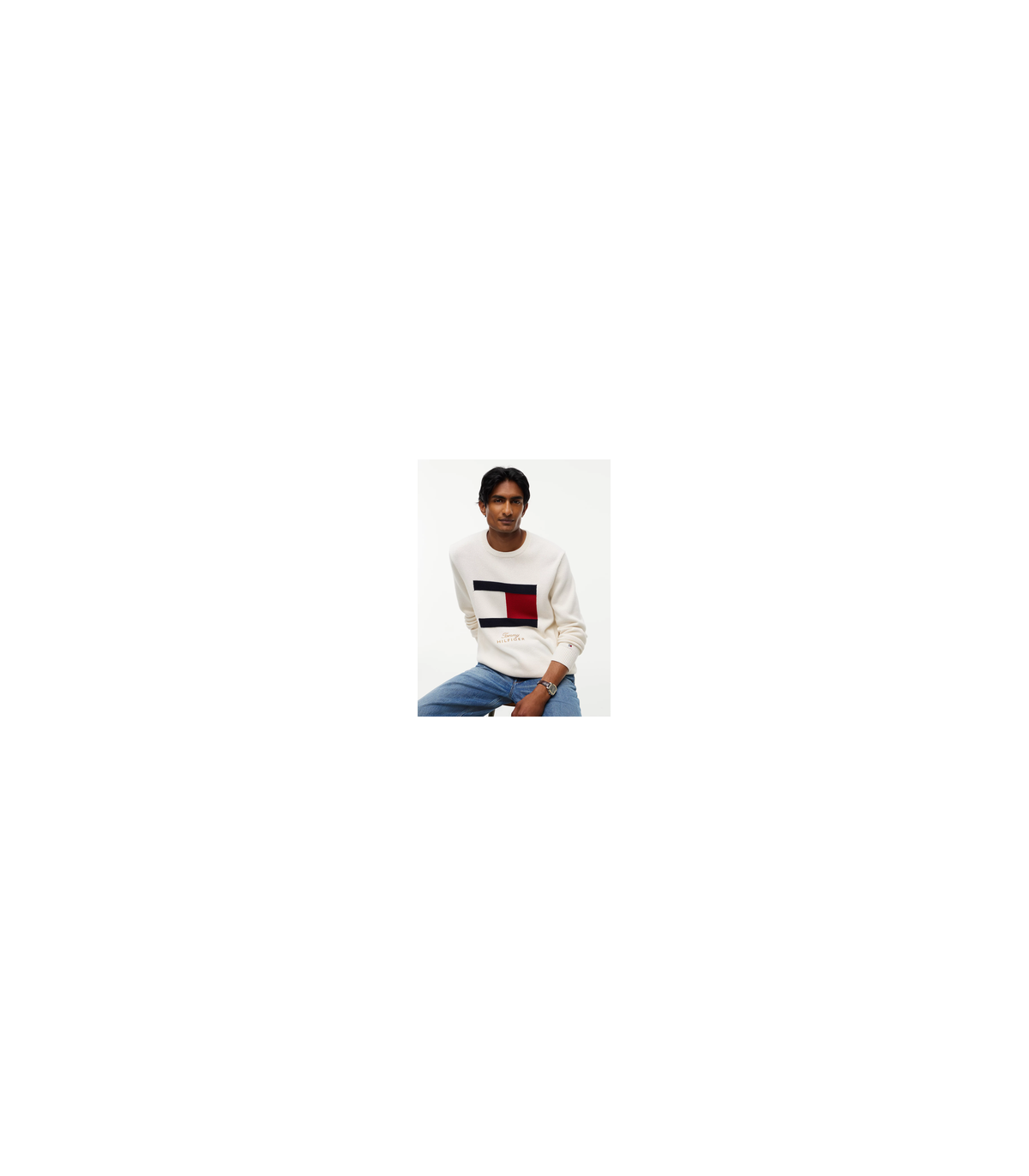 Sweat col rond tommy menswear z00ivory